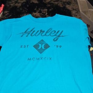 Hurley Men's Teal Graphic Short Sleeve Tee